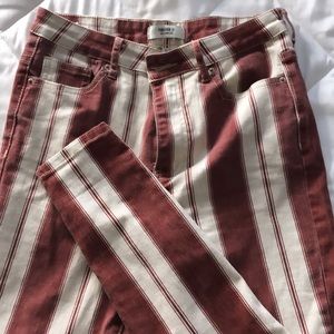 Striped skinny jeans